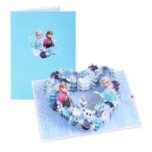 3D Popup Birthday Greeting Card Special Frozen Winter Princess Heart Disney Elsa